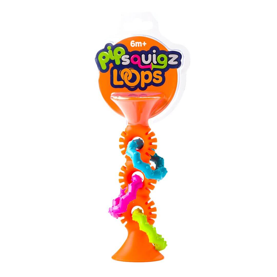 Fat Brain Toys - pomarańczowa bobo przyssawka PipSquigz Loops