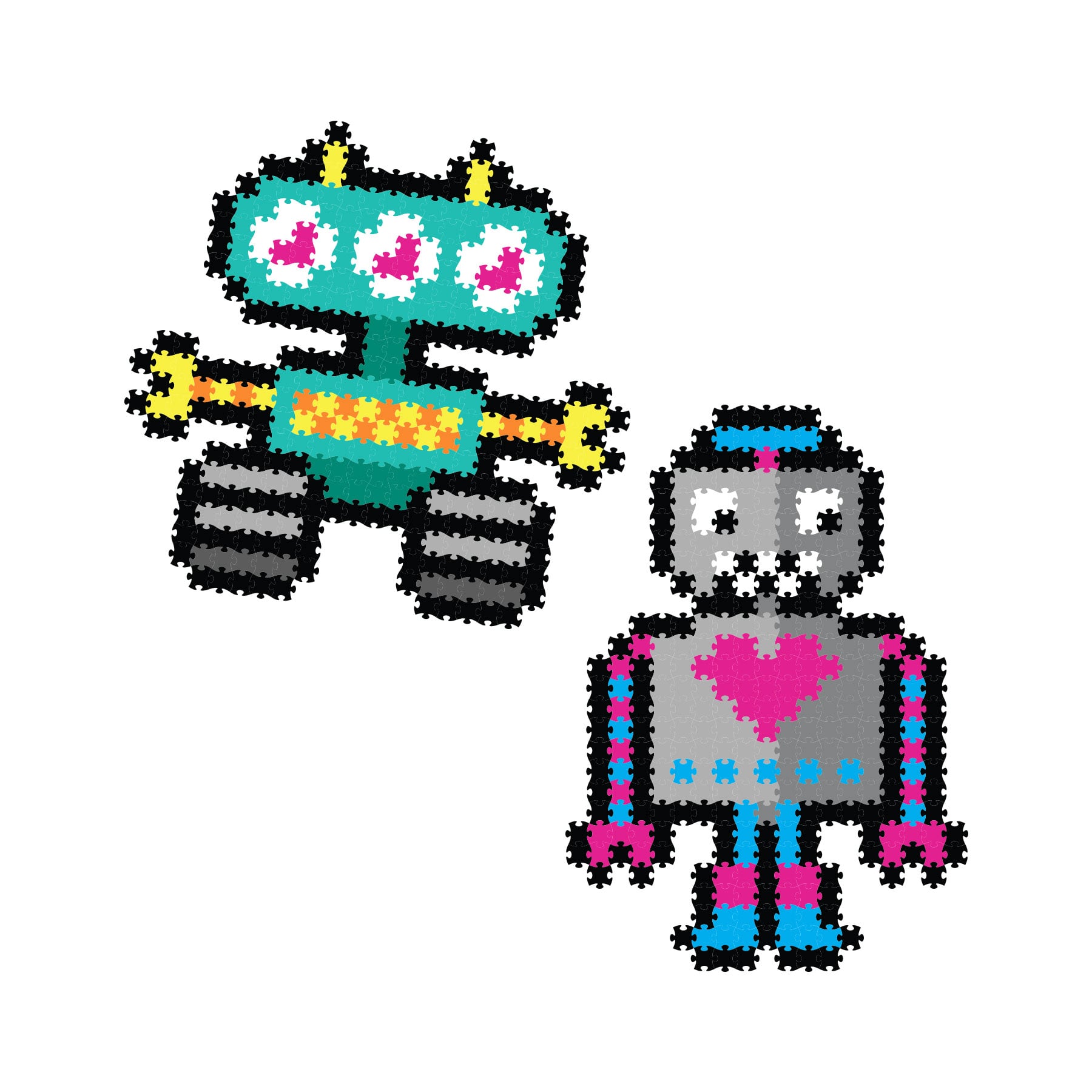 Fat Brain Toys - puzzelki pixelki Jixelz (700 szt.) roboty #wariant_roboty