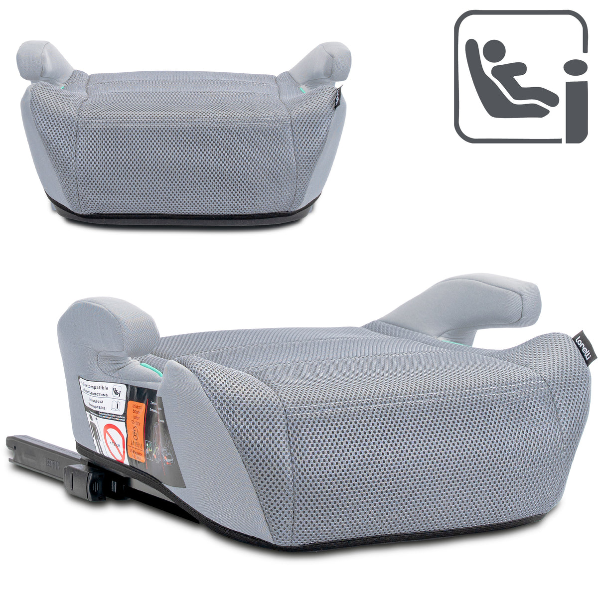 Lorelli Zen - podkładka, podwyższenie ISOFIX 125-150cm | Grey