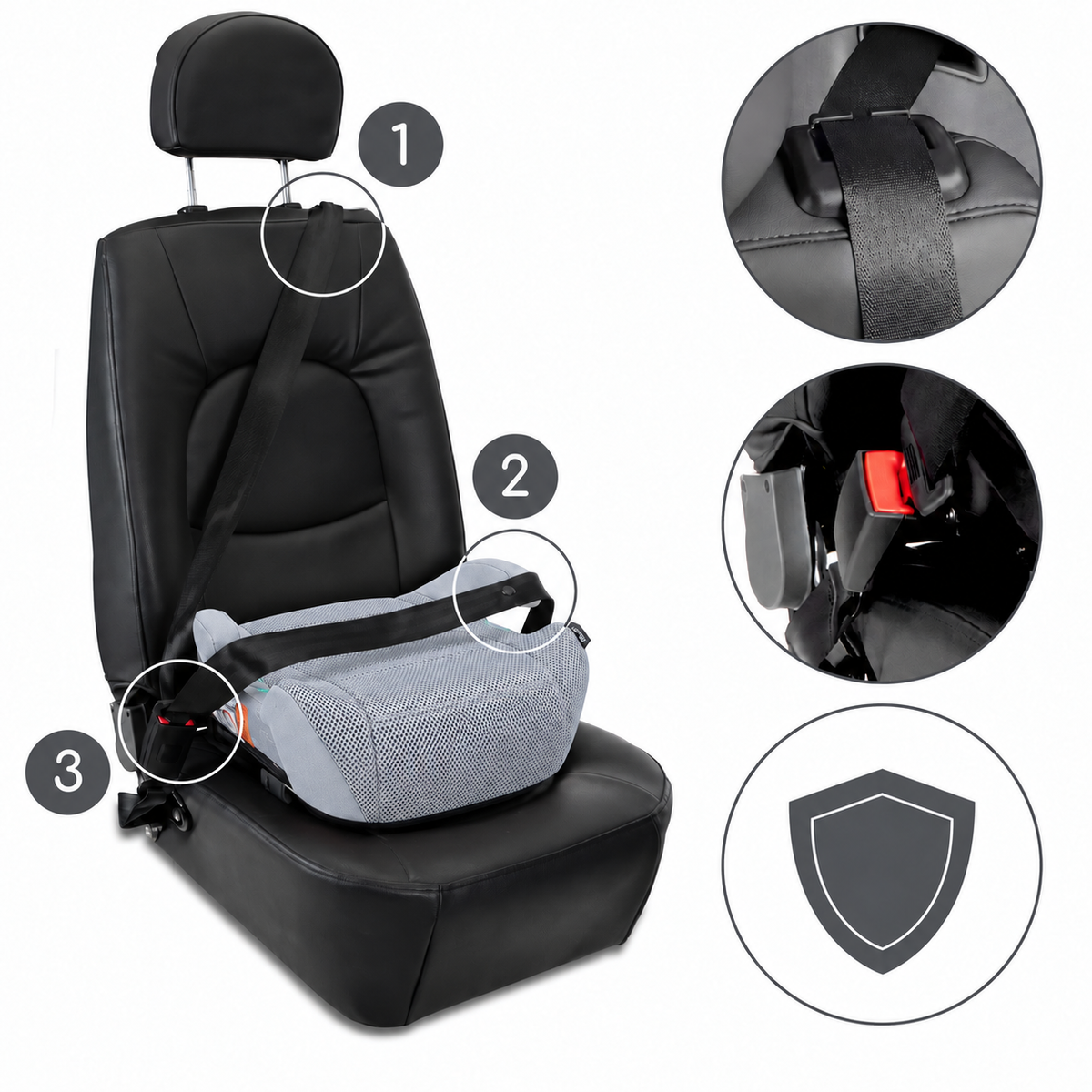 Lorelli Zen - podkładka, podwyższenie ISOFIX 125-150cm | Grey