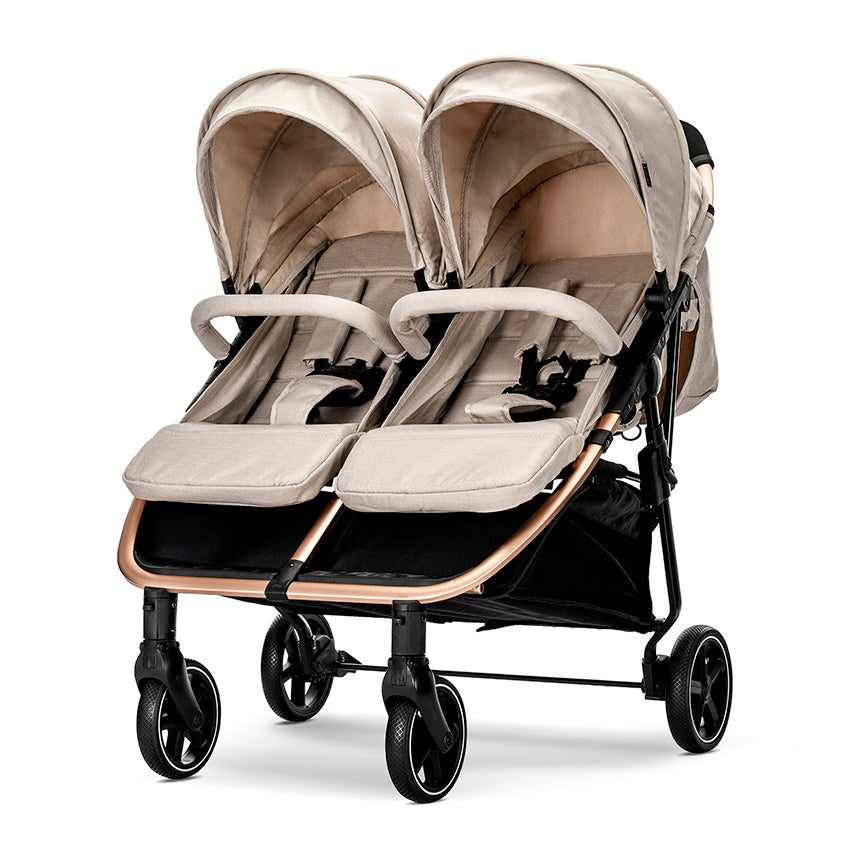 Lorelli Duo - wózek spacerowy bliźniaczy 2x22kg | Beige