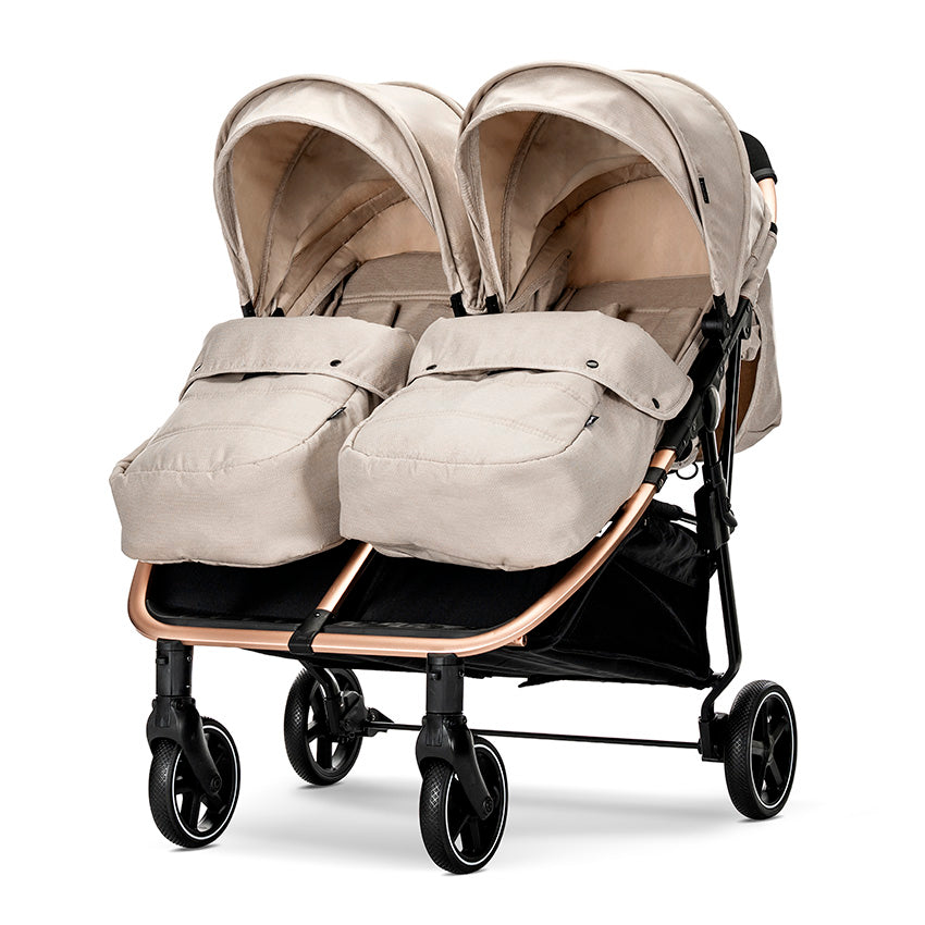 Lorelli Duo - wózek spacerowy bliźniaczy 2x22kg | Beige