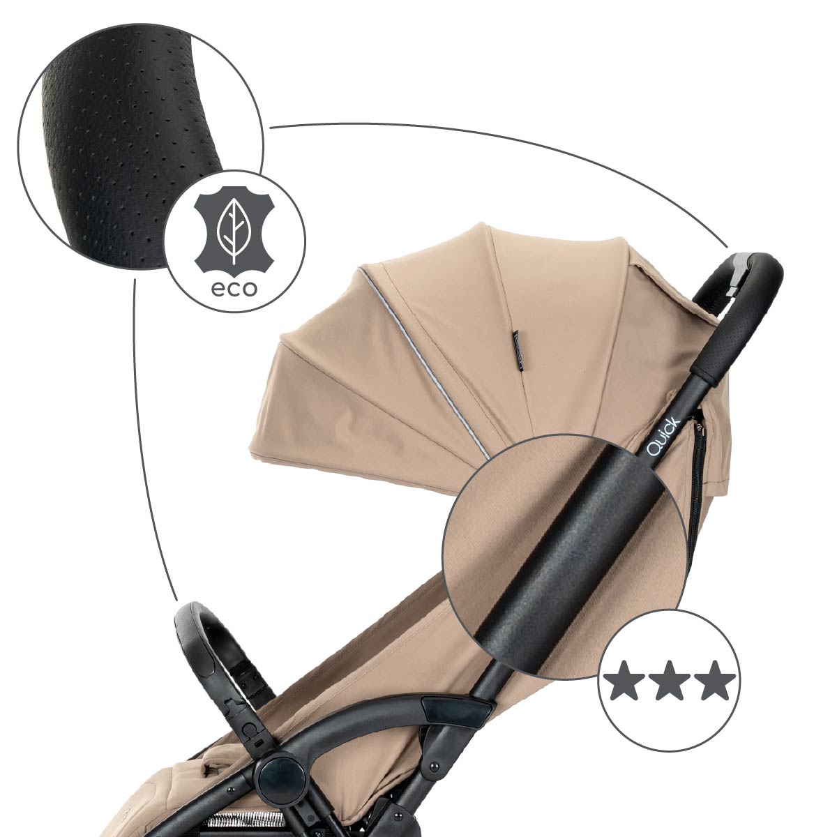 Lorelli Quick - wózek spacerowy autofold do 22kg | Beige
