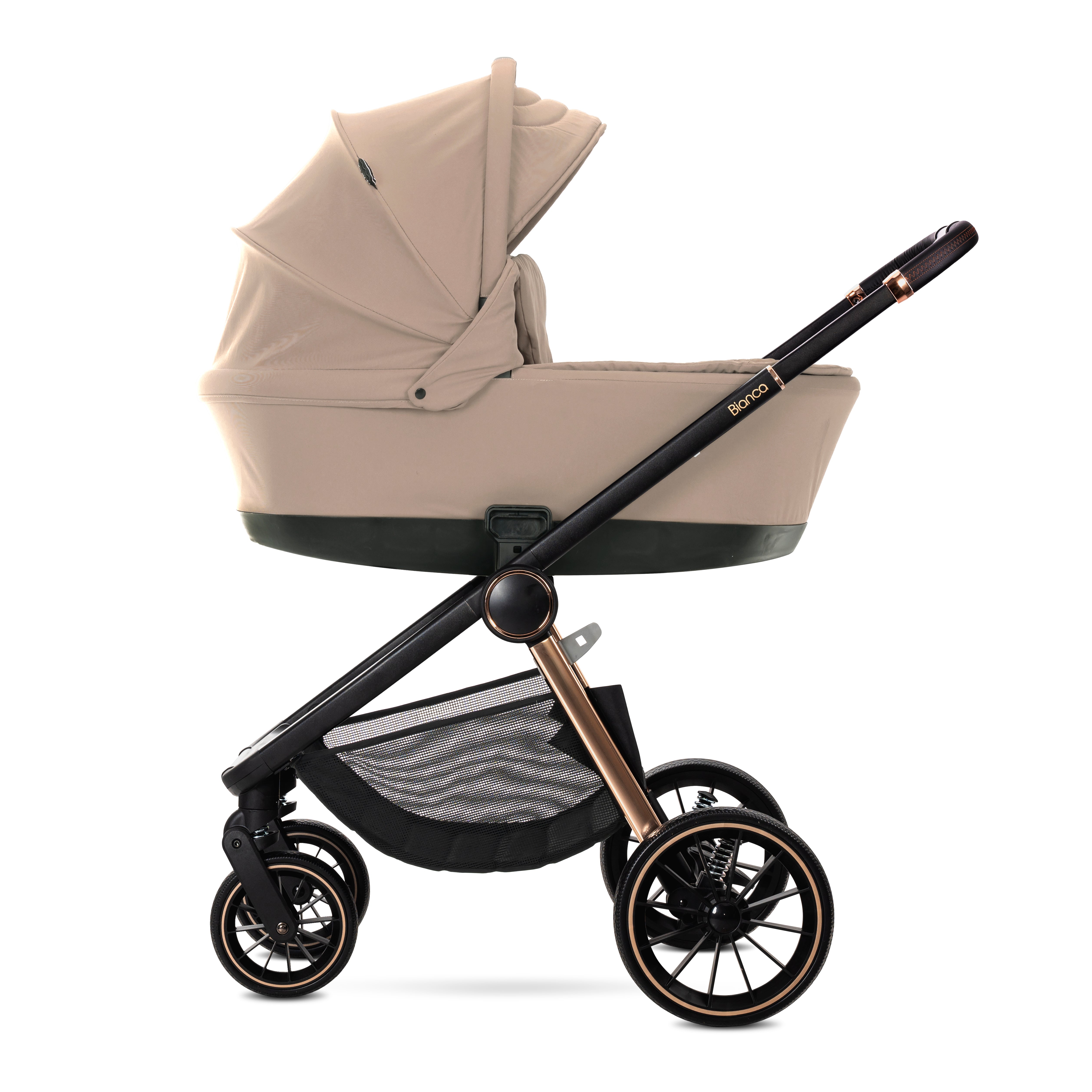 Lorelli Bianca - wózek wielofukcyjny 3w1 do 22kg + fotelik Aria Luxe | Beige