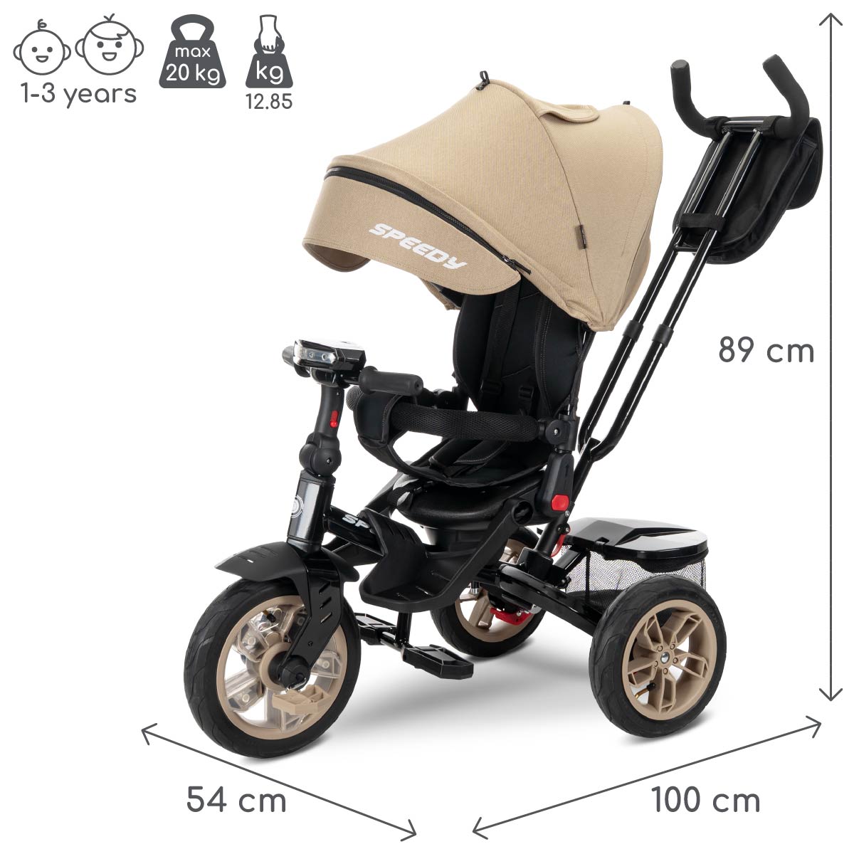 Lorelli Speedy Air - rowerek trójkołowy | Beige