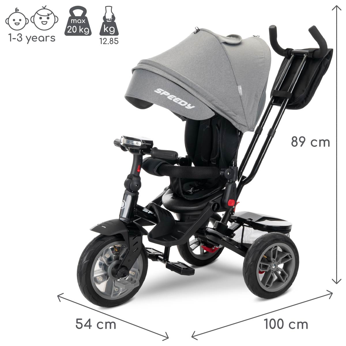 Lorelli Speedy Air - rowerek trójkołowy | Grey