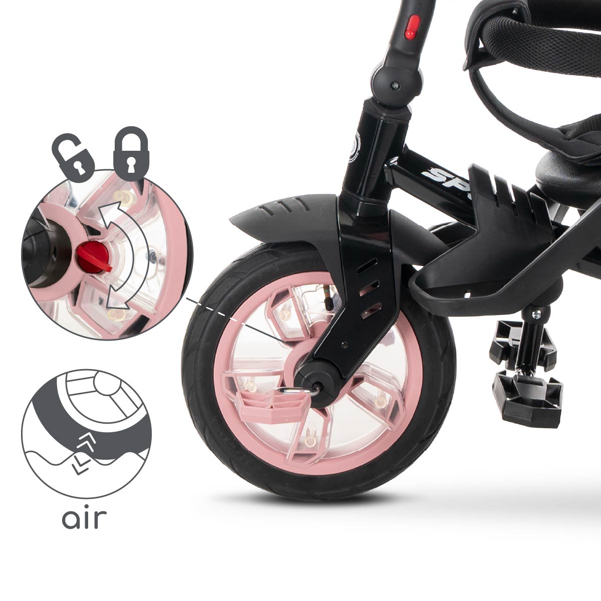 Lorelli Speedy Air - rowerek trójkołowy | Pink