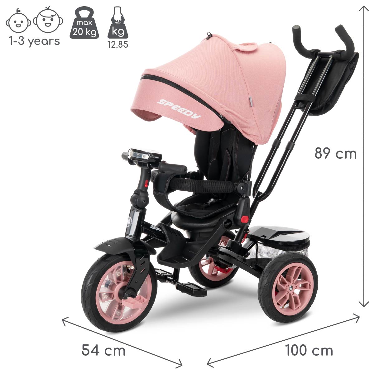 Lorelli Speedy Air - rowerek trójkołowy | Pink