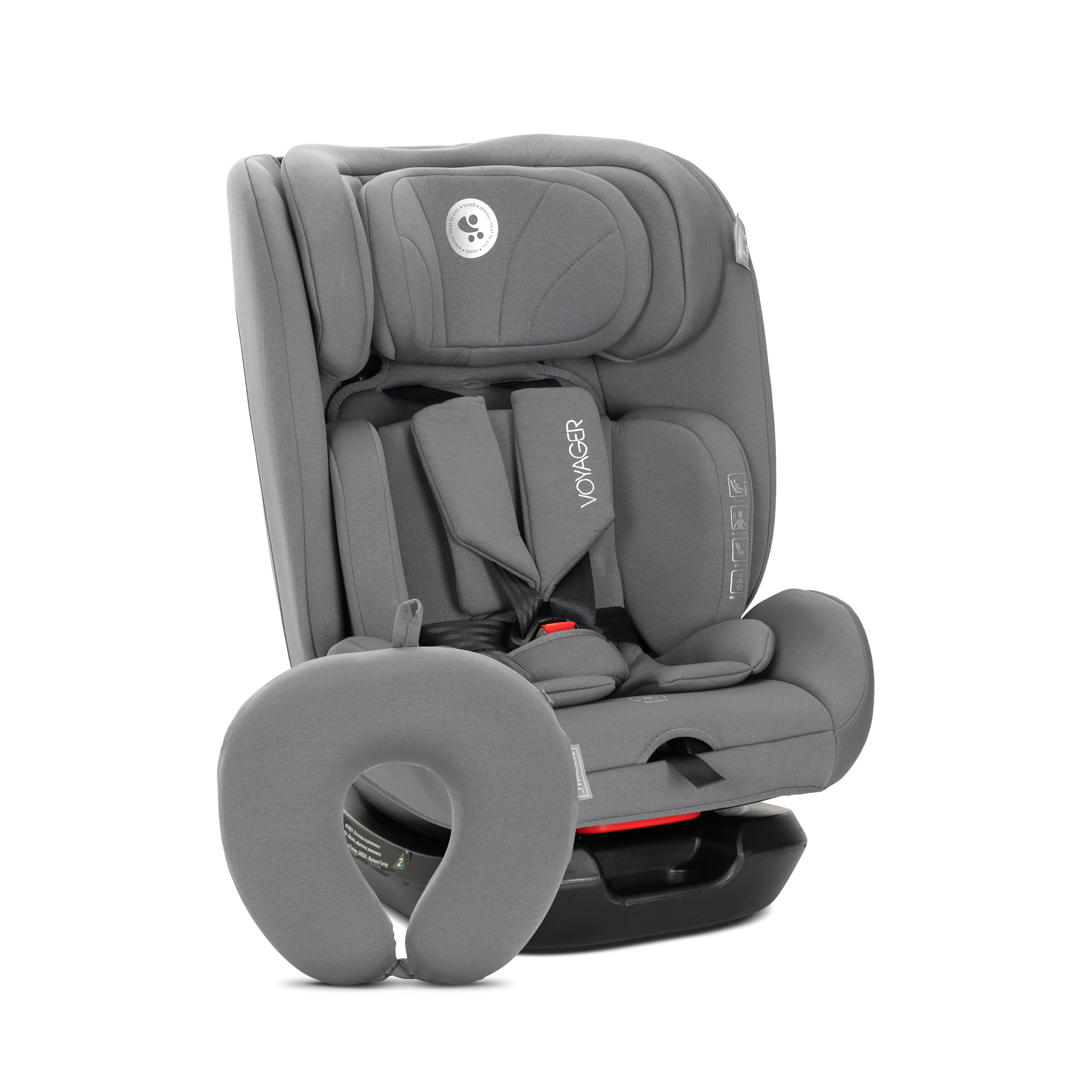 Lorelli Voyager - fotelik i-Size 40-150 cm + poduszka | Grey
