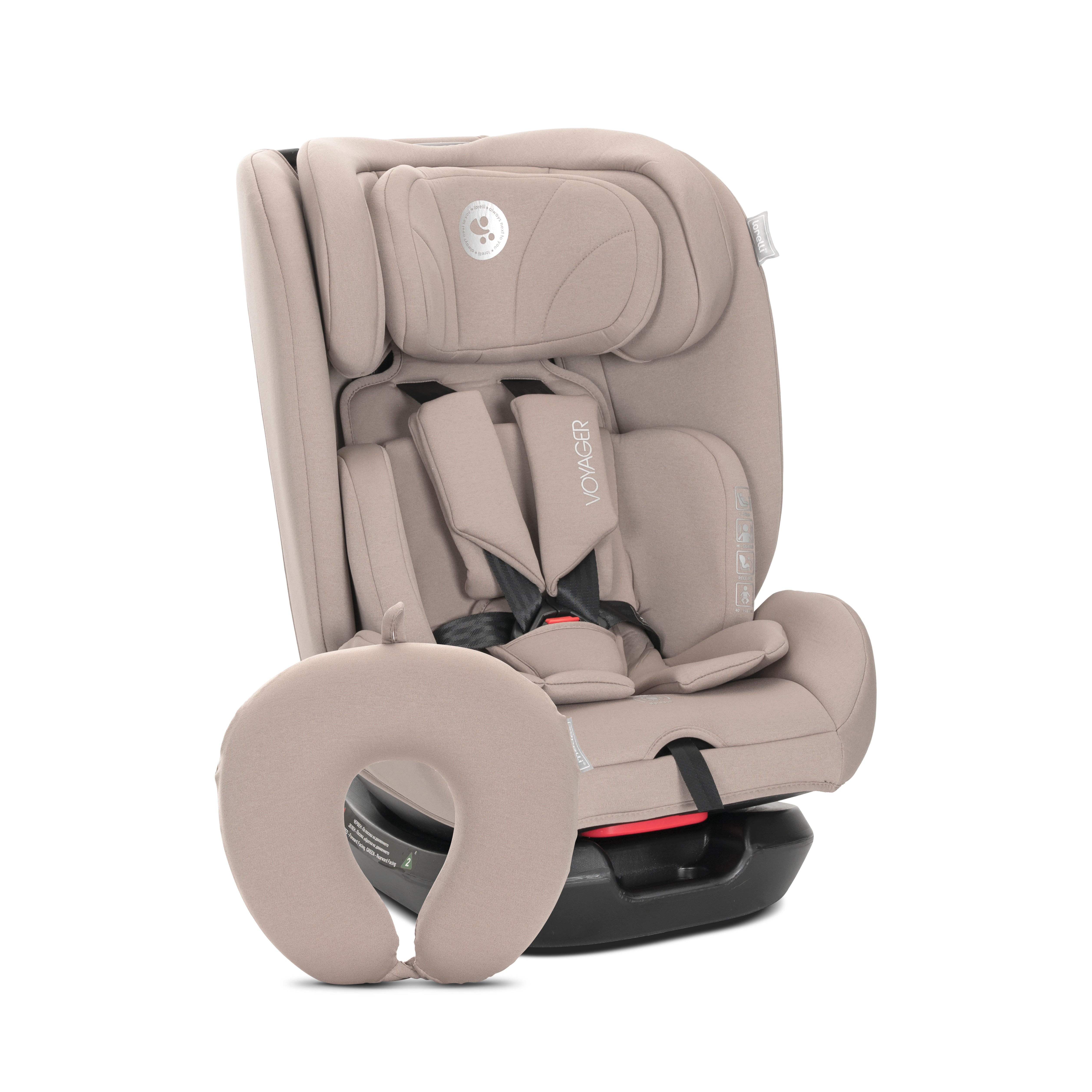 Lorelli Voyager - fotelik i-Size 40-150 cm + poduszka | Beige