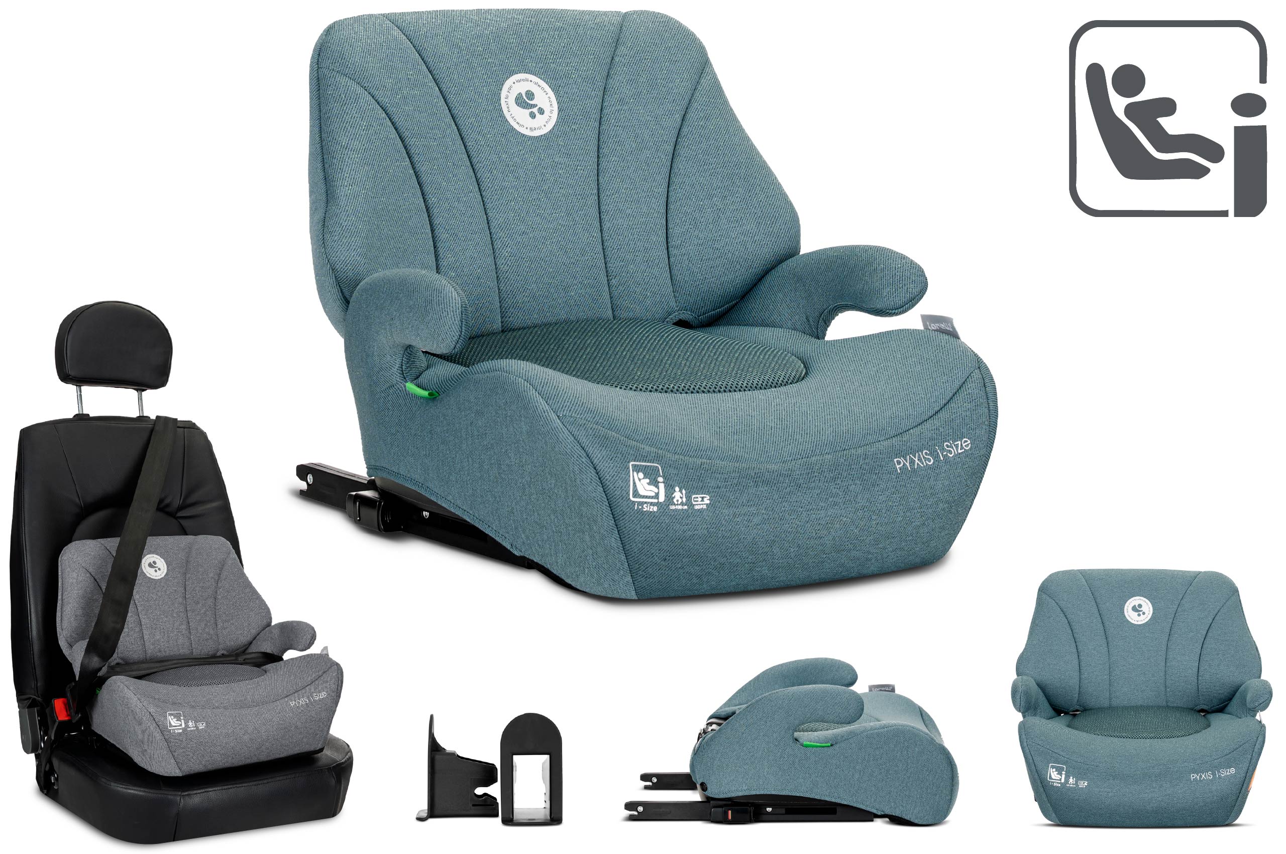 Lorelli Pyxis - podkładka podwyższenie z oparciem ISOFIX 125-150cm | Blue