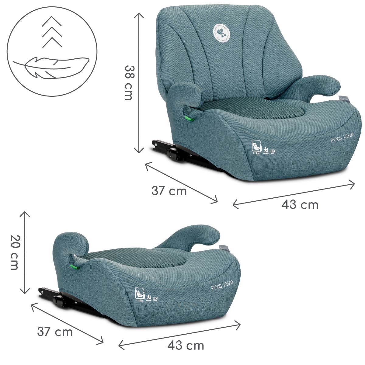 Lorelli Pyxis - podkładka podwyższenie z oparciem ISOFIX 125-150cm | Blue