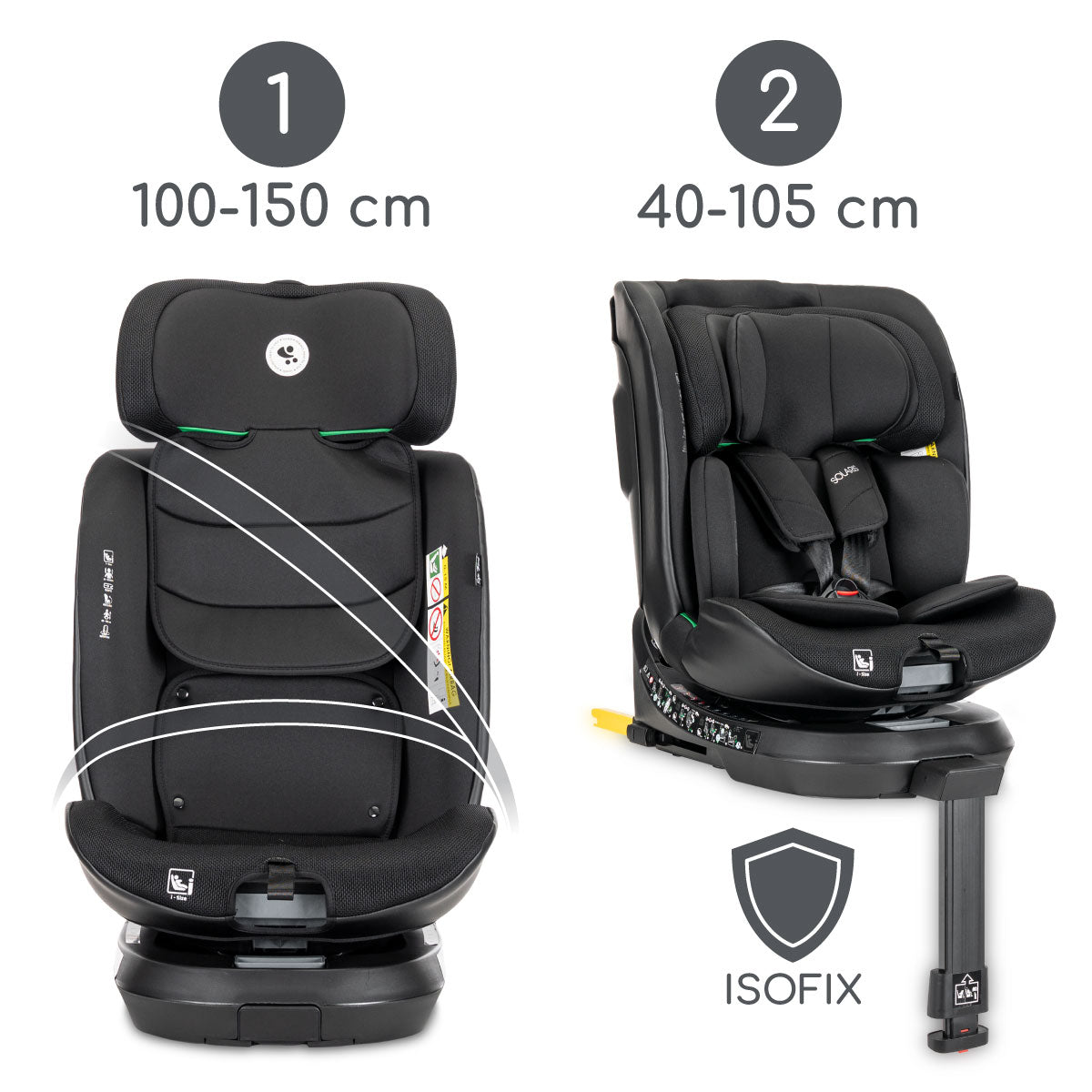 Lorelli Solaris - fotelik i-Size ISOFIX 40-150cm 360 SPS | Black