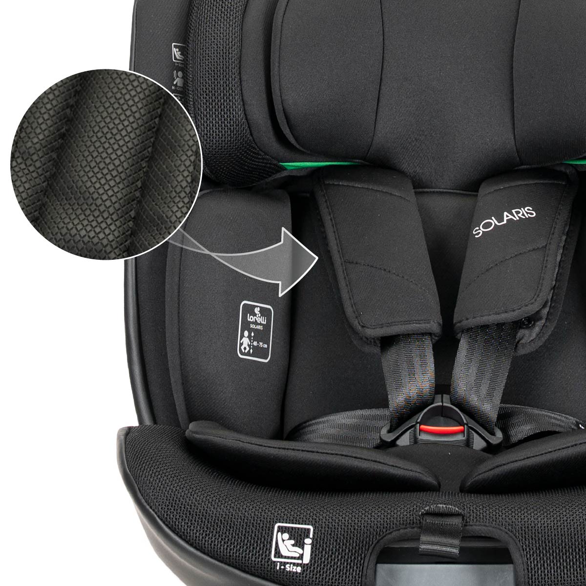 Lorelli Solaris - fotelik i-Size ISOFIX 40-150cm 360 SPS | Black