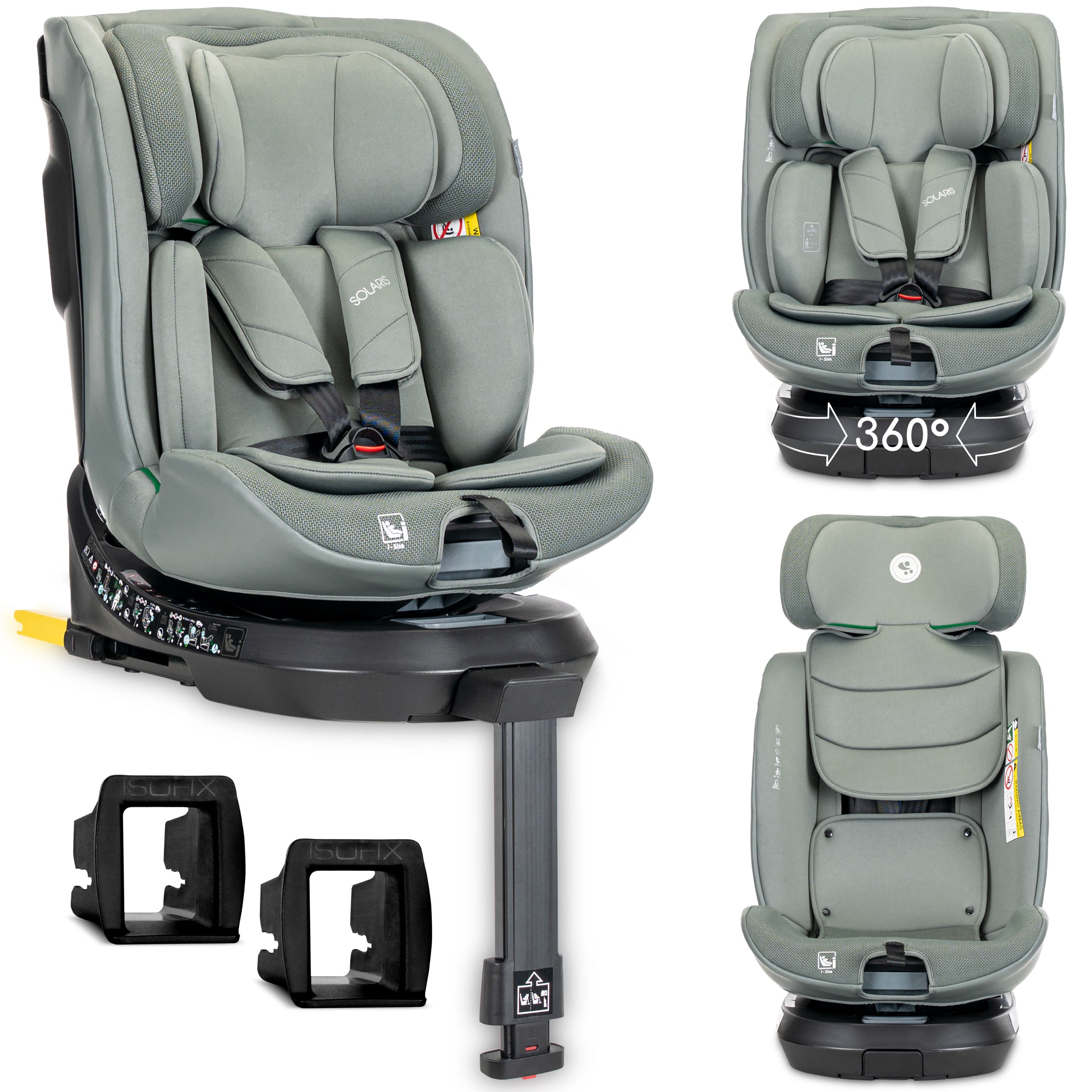 Lorelli Solaris - fotelik i-Size ISOFIX 40-150cm 360 SPS | Green