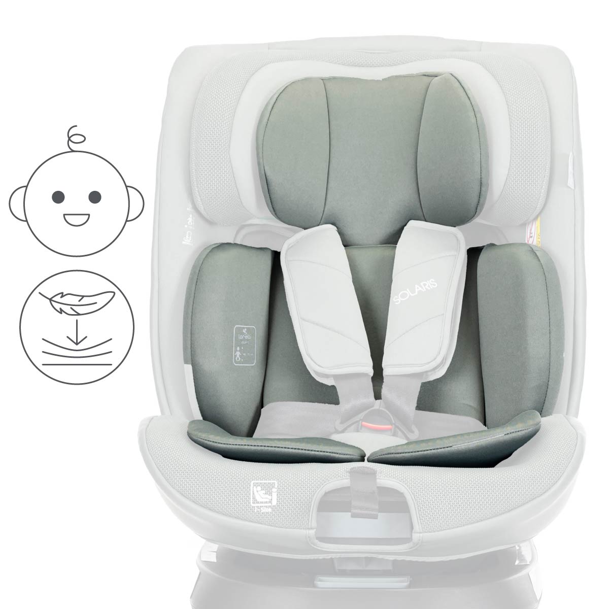 Lorelli Solaris - fotelik i-Size ISOFIX 40-150cm 360 SPS | Green
