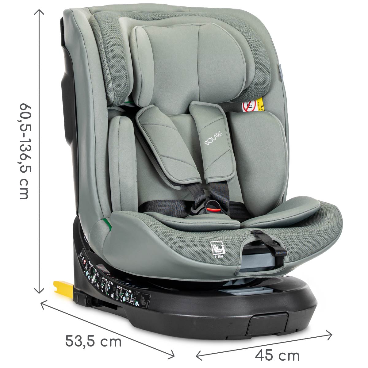 Lorelli Solaris - fotelik i-Size ISOFIX 40-150cm 360 SPS | Green