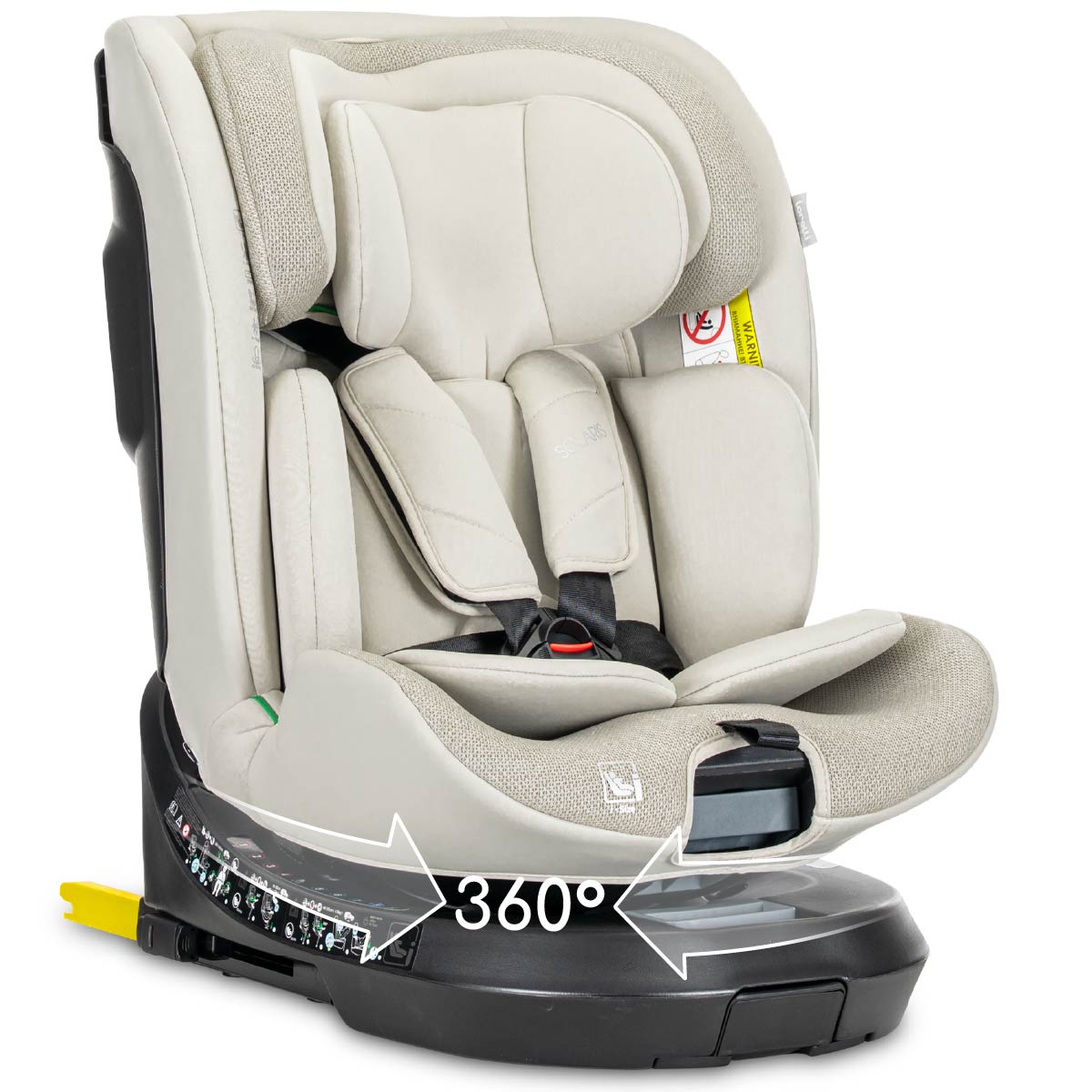 Lorelli Solaris - fotelik i-Size ISOFIX 40-150cm 360 SPS | Beige