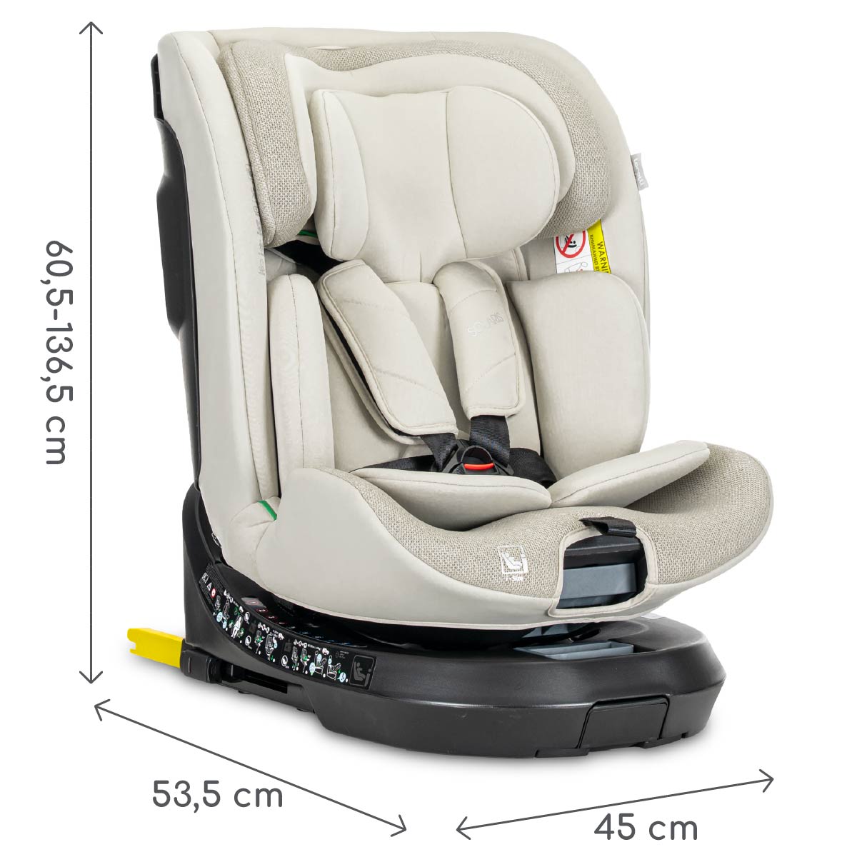 Lorelli Solaris - fotelik i-Size ISOFIX 40-150cm 360 SPS | Beige