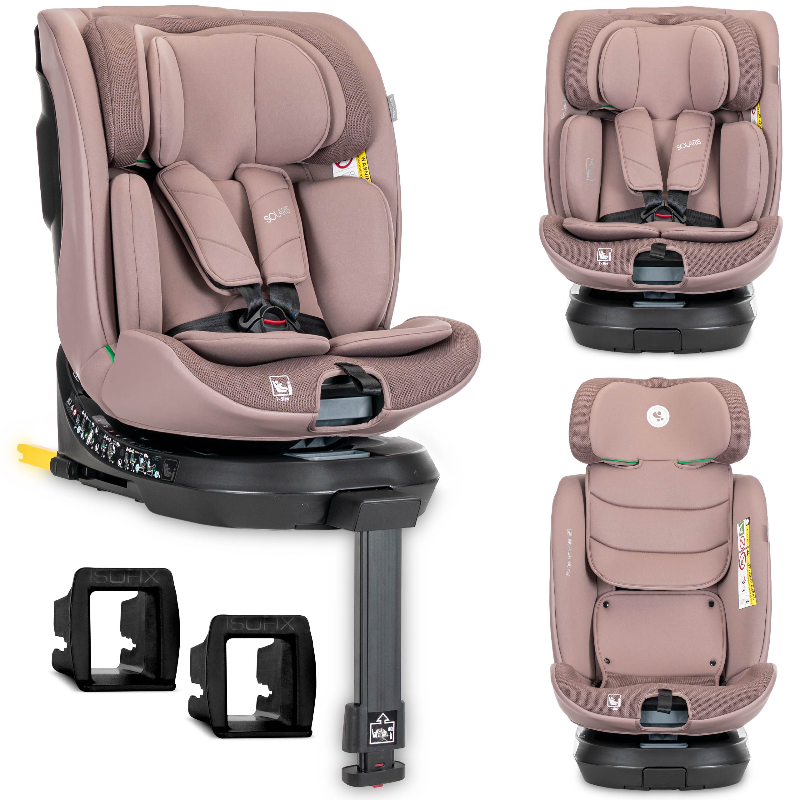 Lorelli Solaris - fotelik i-Size ISOFIX 40-150cm 360 SPS | Pink