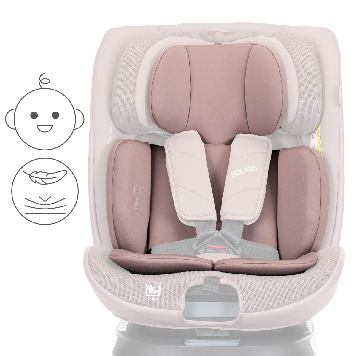 Lorelli Solaris - fotelik i-Size ISOFIX 40-150cm 360 SPS | Pink