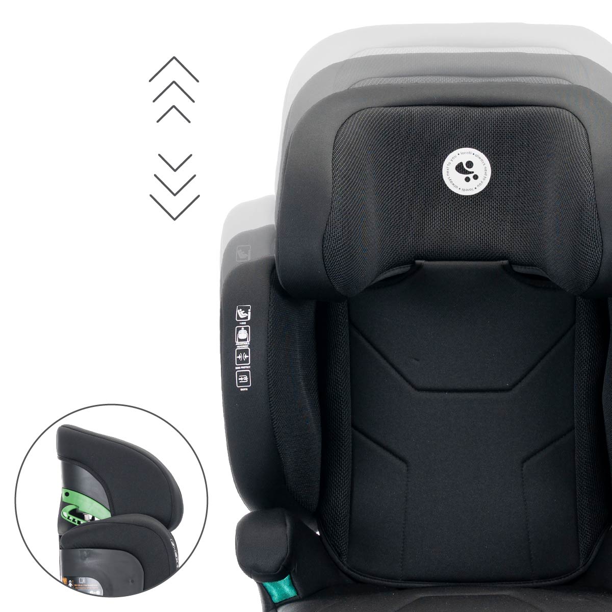 Lorelli Growgo - fotelik składany Isofix 100-150 I-Size | Black