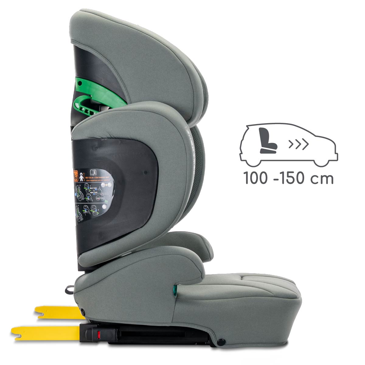 Lorelli Growgo - fotelik składany Isofix 100-150 I-Size | Green