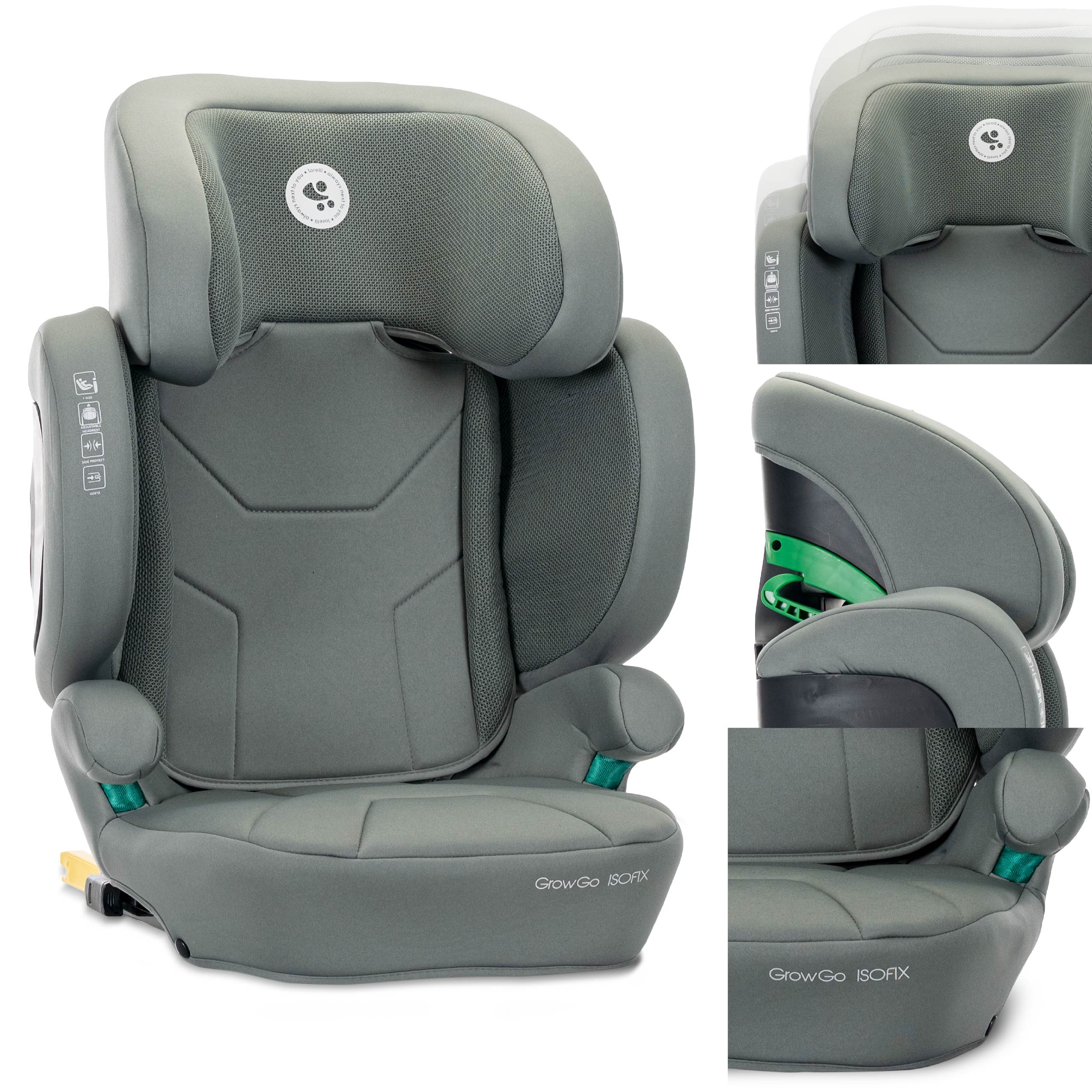 Lorelli Growgo - fotelik składany Isofix 100-150 I-Size | Green