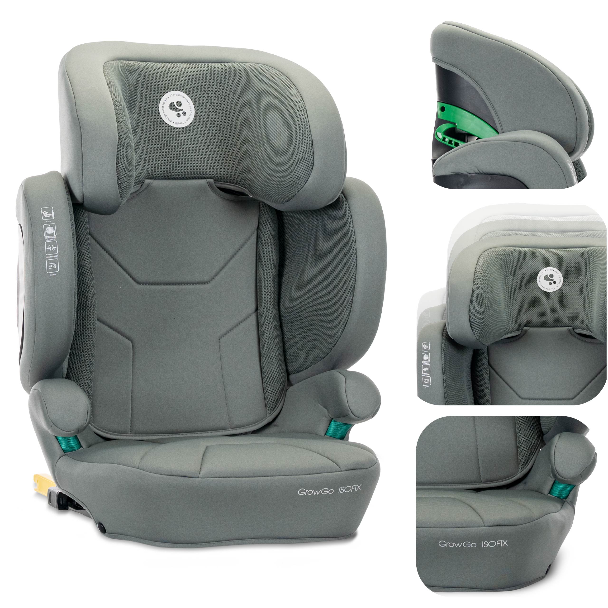 Lorelli Growgo - fotelik składany Isofix 100-150 I-Size | Green