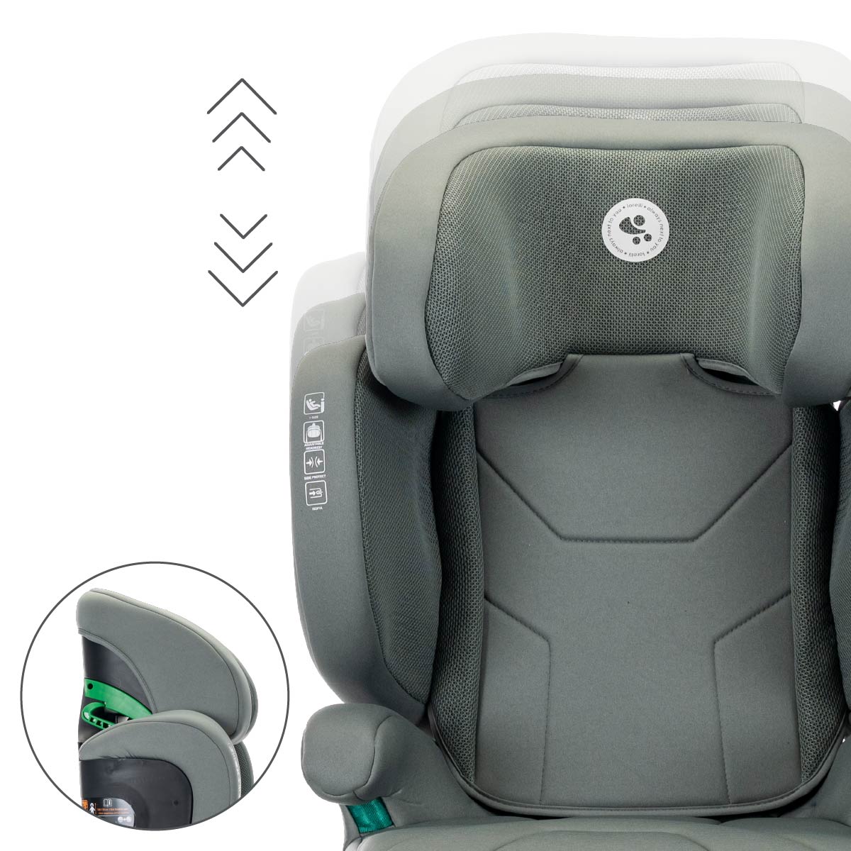 Lorelli Growgo - fotelik składany Isofix 100-150 I-Size | Green