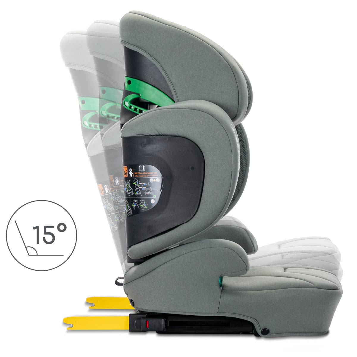 Lorelli Growgo - fotelik składany Isofix 100-150 I-Size | Green