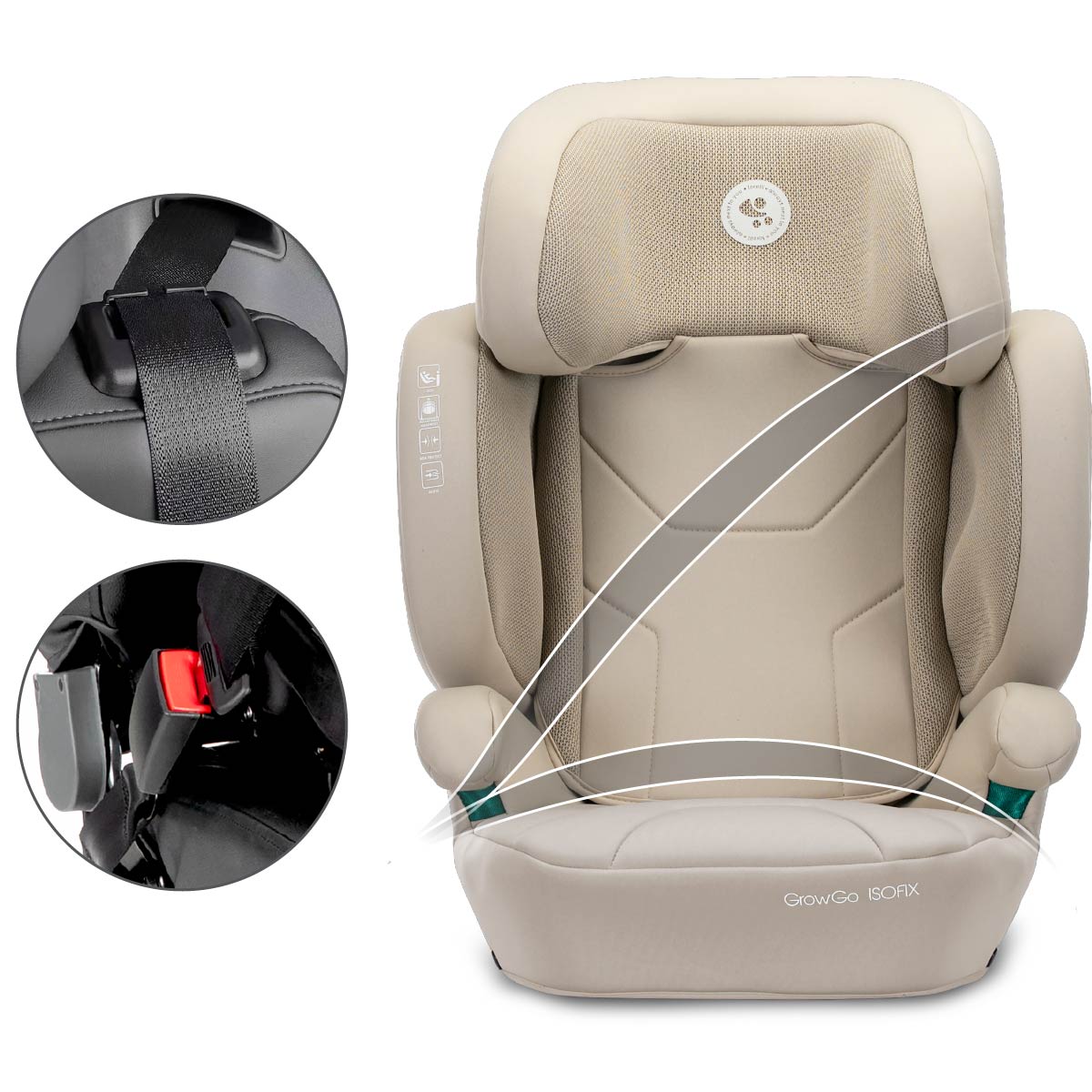 Lorelli Growgo - fotelik składany Isofix 100-150 I-Size | Beige