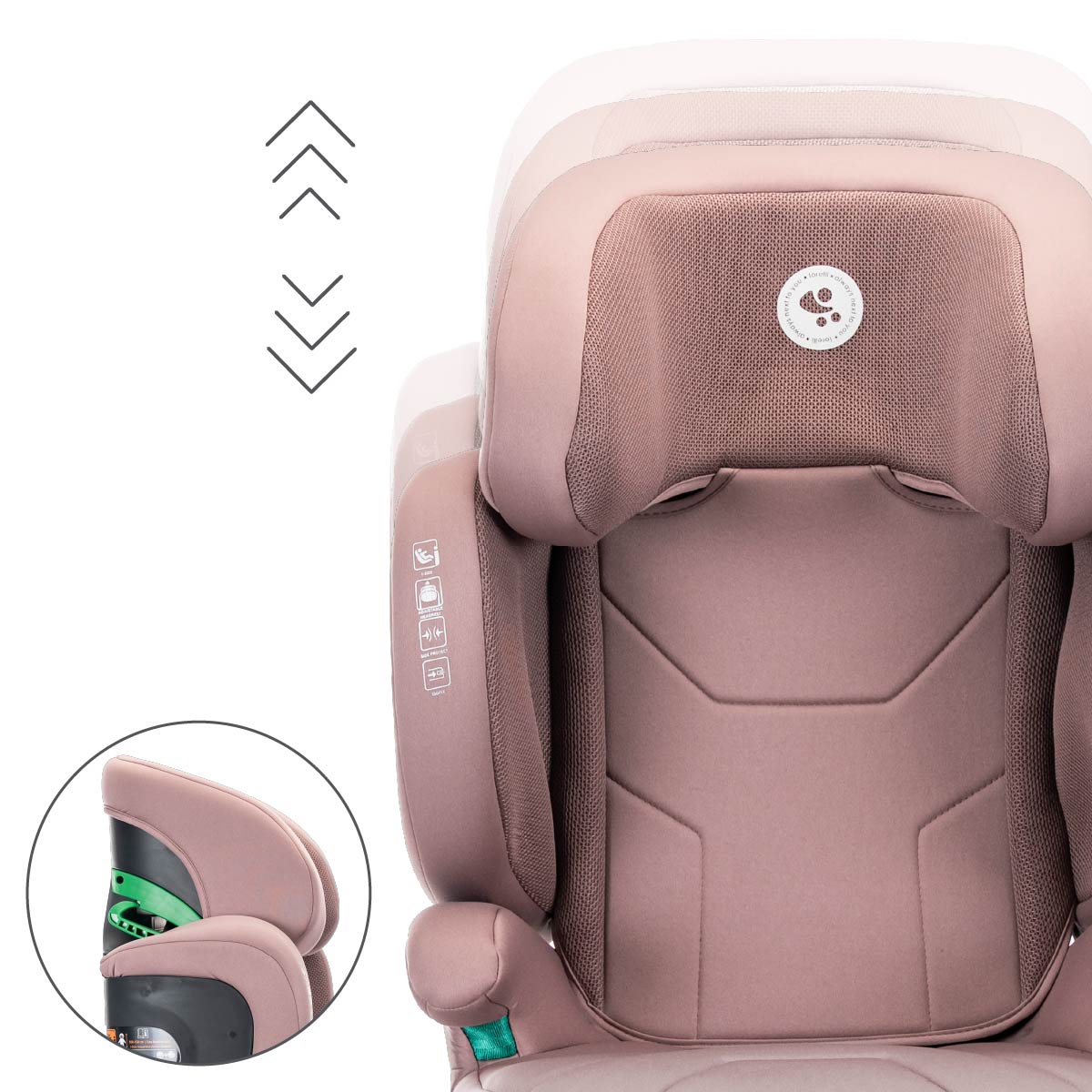Lorelli Growgo - fotelik składany Isofix 100-150 I-Size | Pink