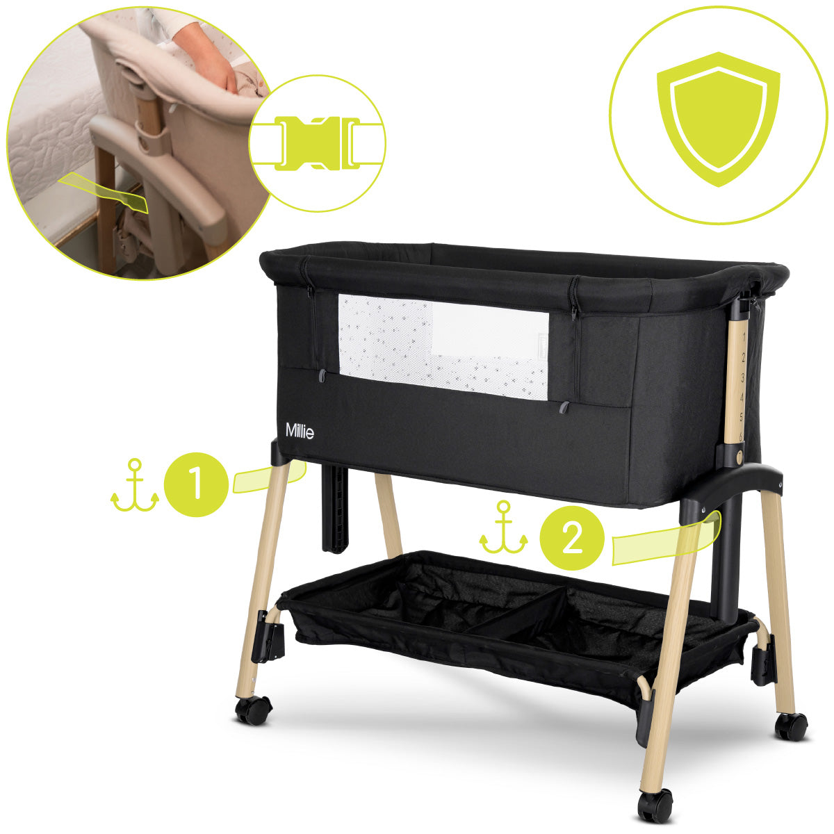 Lorelli Millie - łóżeczko kołyska | Black