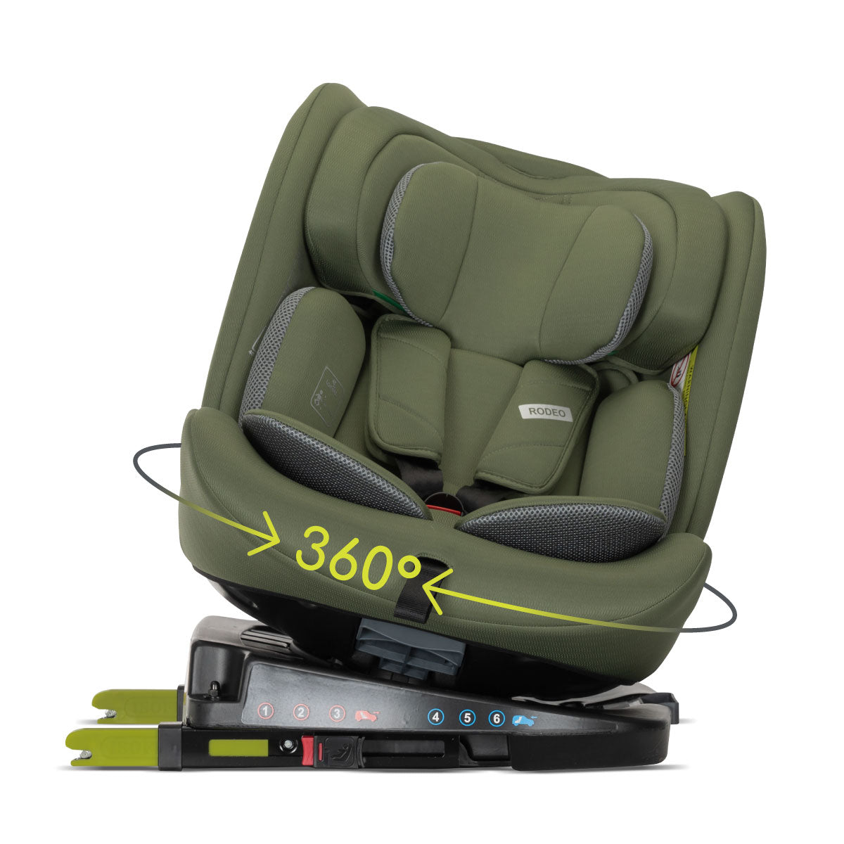 Lorelli Rodeo - fotelik 40-150 cm ISOFIX 360 | Green&Grey.