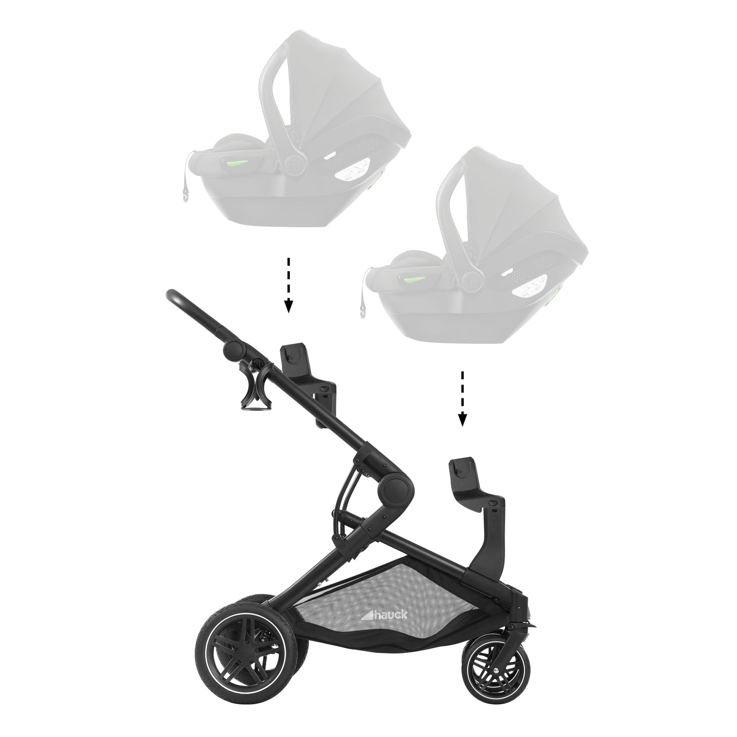 Hauck Atlantic Twin - wózek spacerowy bliźniaczy | Melange Grey