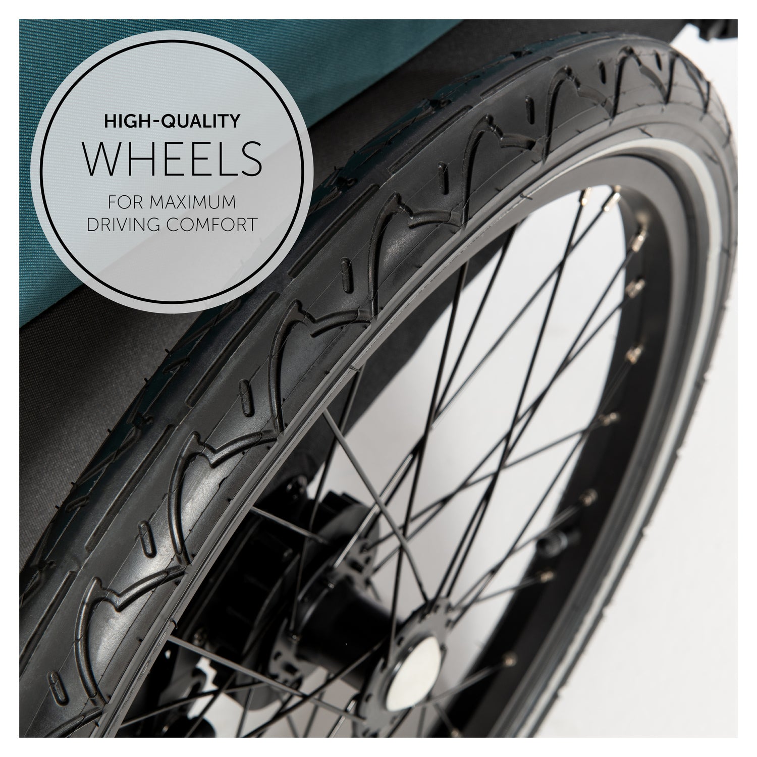 Hauck Dryk Duo - przyczepka rowerowa dwuosobowa | Ocean Green.