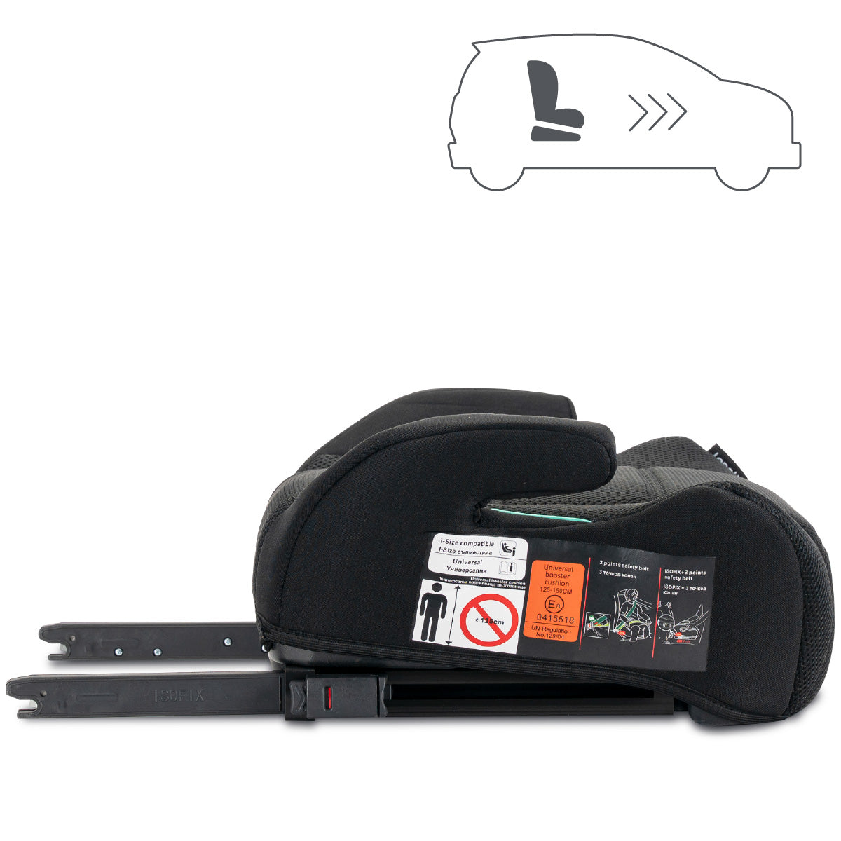 Lorelli Zen - podkładka, podwyższenie ISOFIX 125-150cm | Black