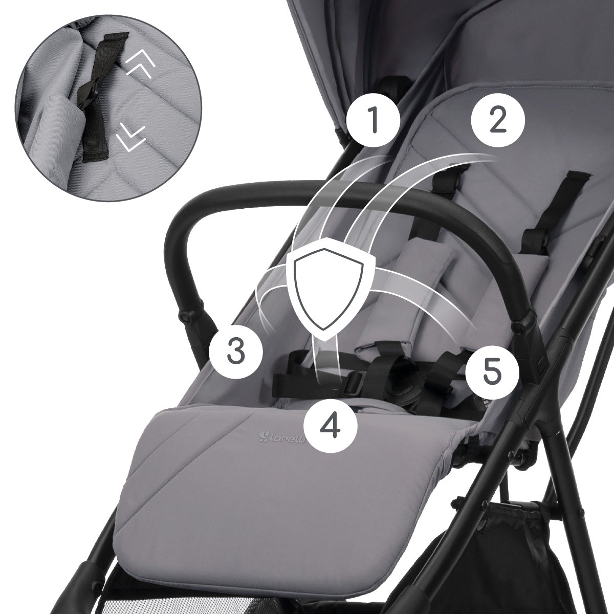 Lorelli Nuvella - wózek spacerowy do 22kg | Grey