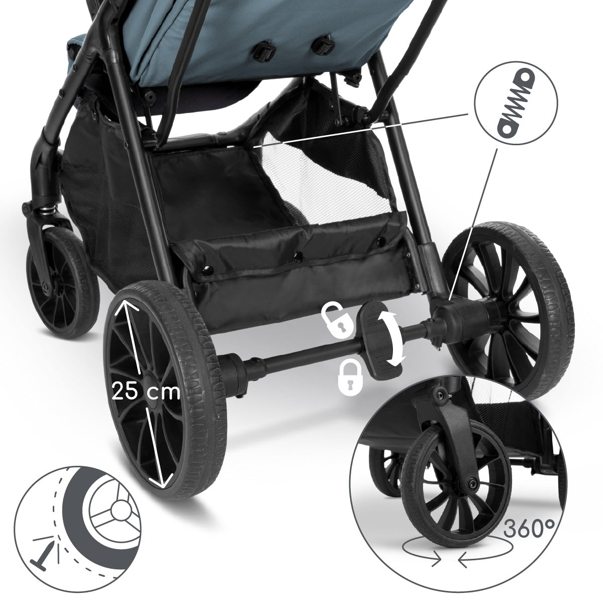 Lorelli Nuvella - wózek spacerowy do 22kg | Blue