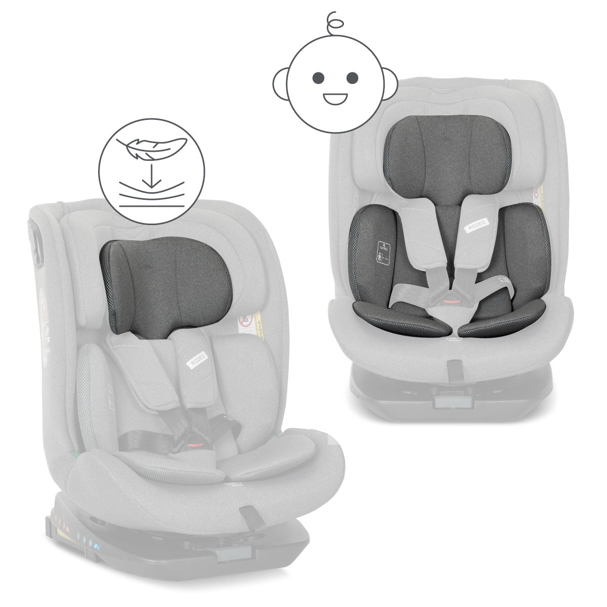 Lorelli Rodeo - fotelik 40-150 cm ISOFIX 360 | Grey.