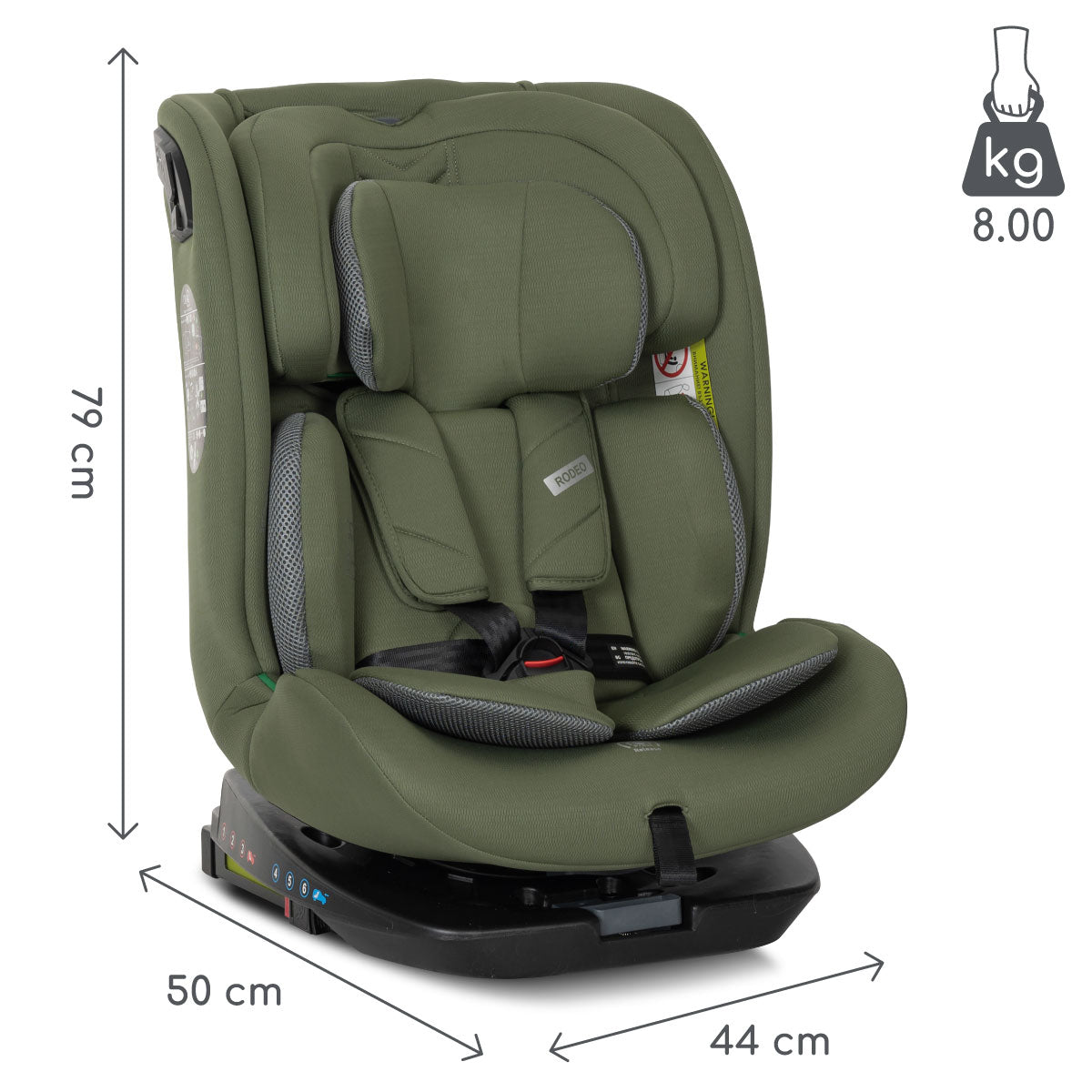 Lorelli Rodeo - fotelik 40-150 cm ISOFIX 360 | Green&Grey.