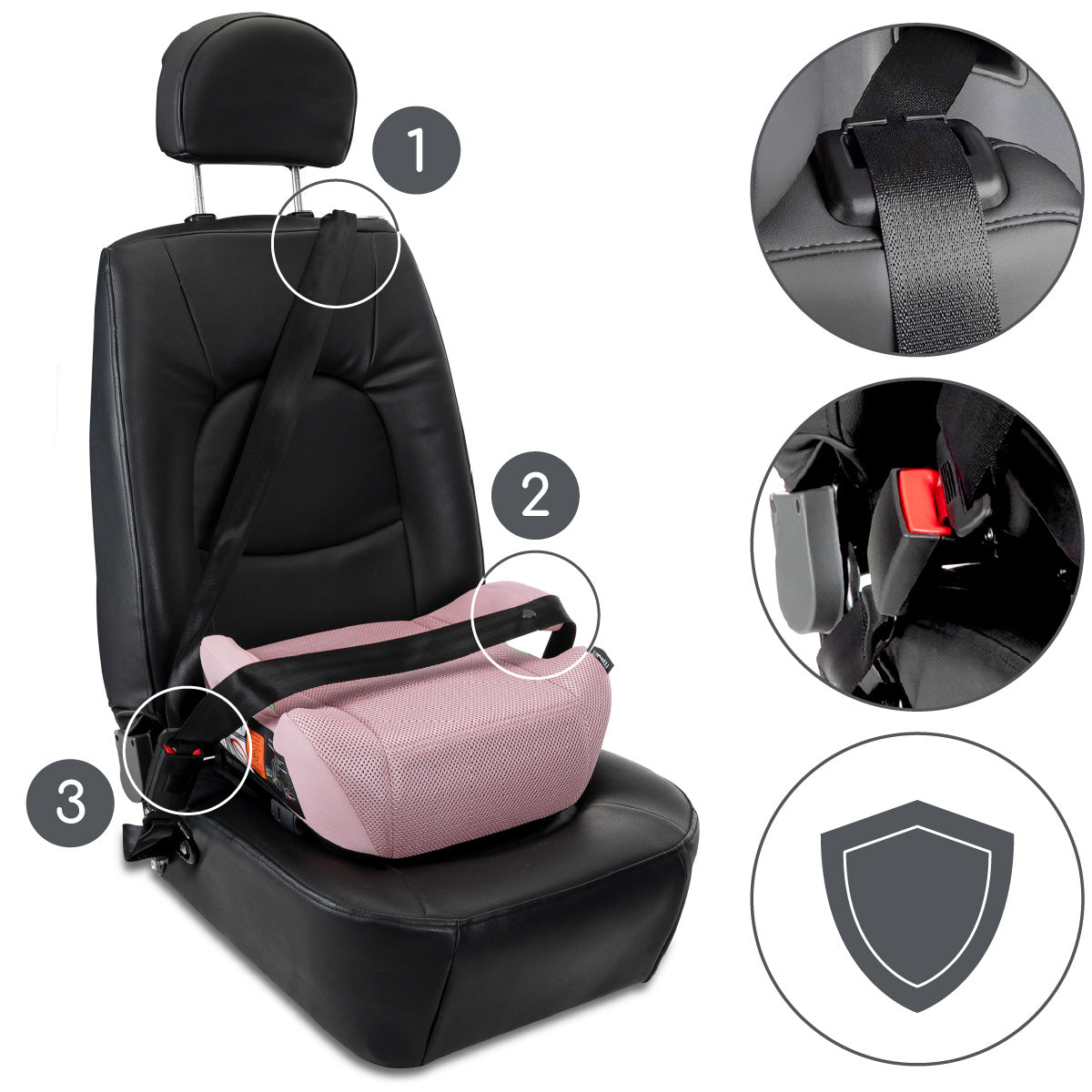 Lorelli Zen - podkładka, podwyższenie ISOFIX 125-150cm | Rose