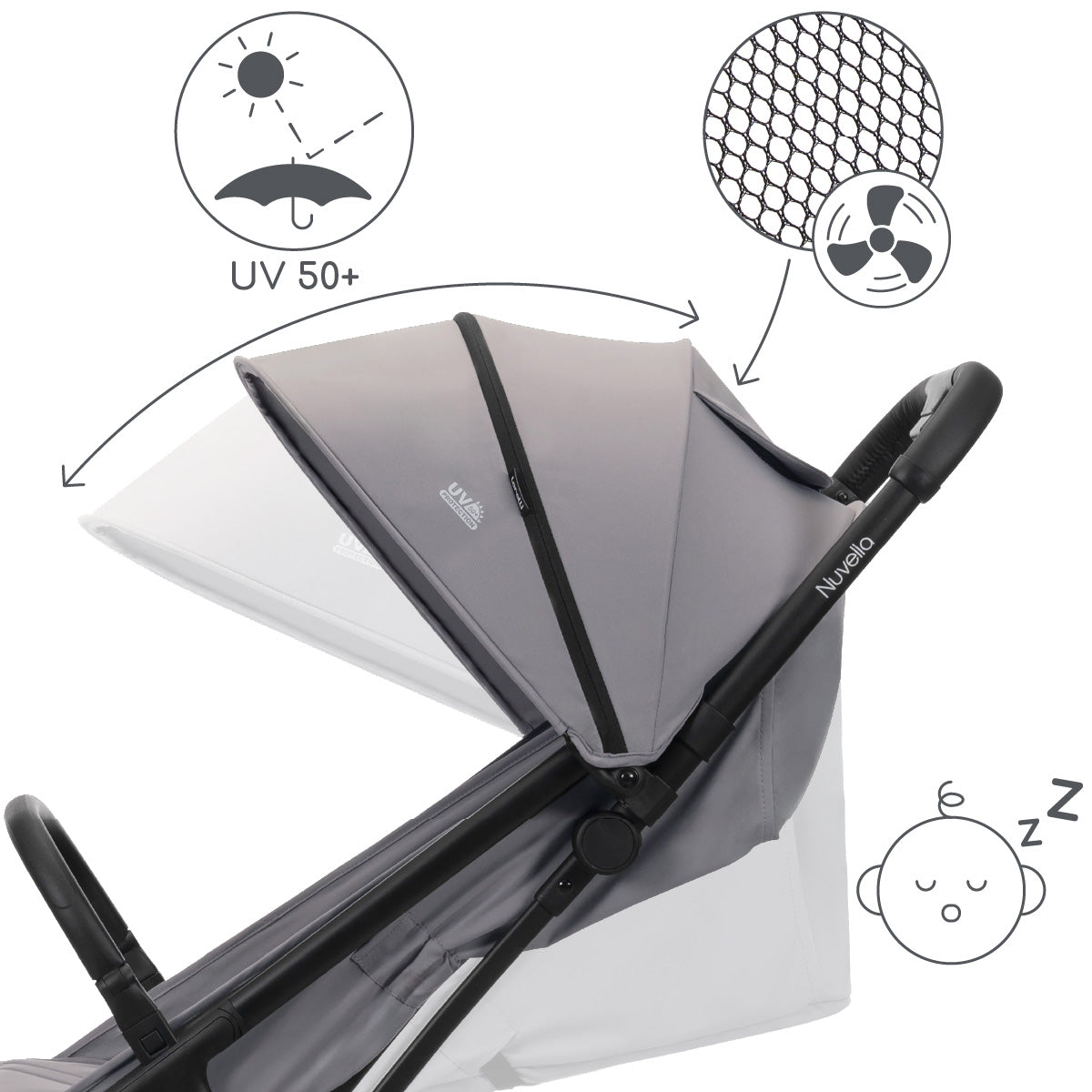 Lorelli Nuvella - wózek spacerowy do 22kg | Grey
