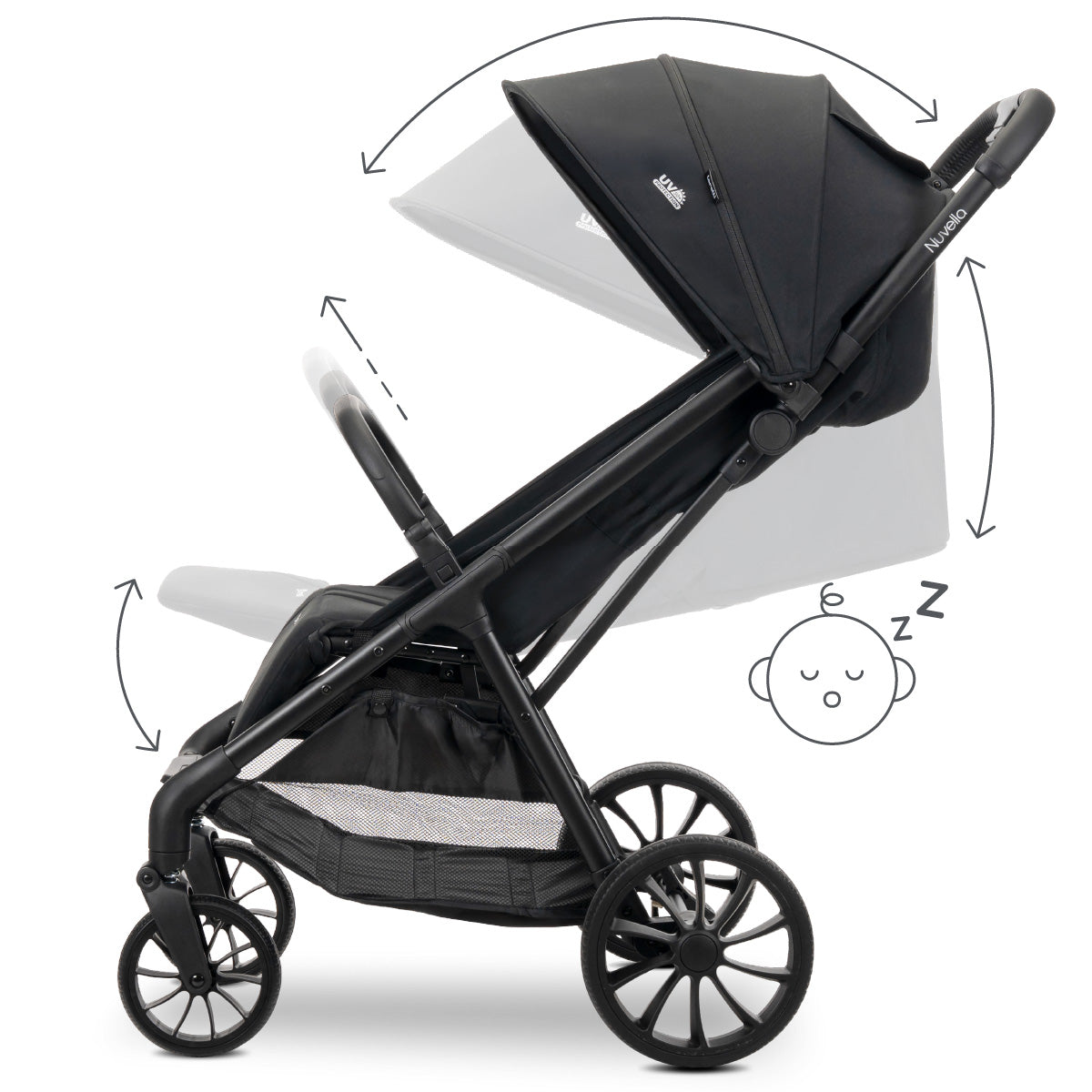 Lorelli Nuvella - wózek spacerowy do 22kg | Black