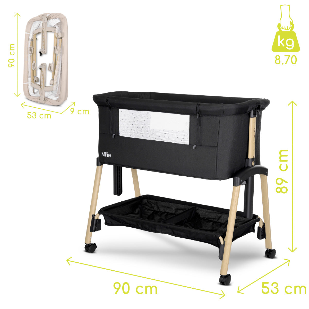 Lorelli Millie - łóżeczko kołyska | Black