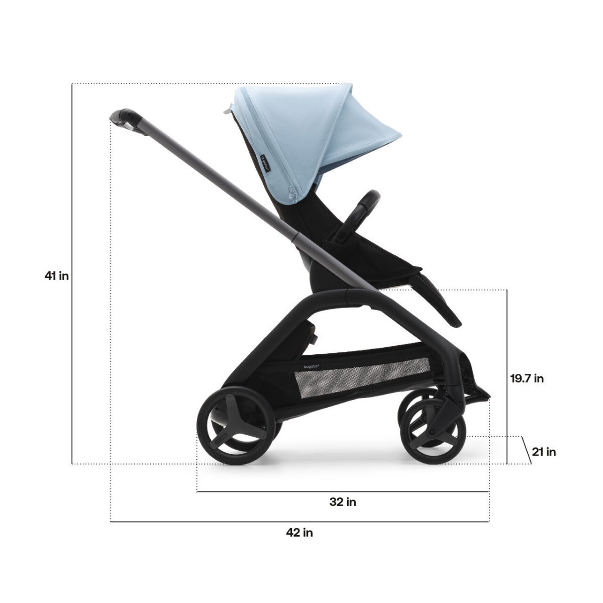 Bugaboo Dragonfly Baza wózka bez budki GRAPHITE/MIDNIGHT BLACK