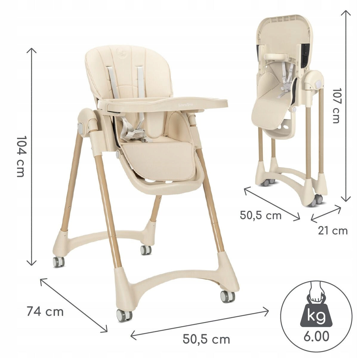 Lorelli Tummy Time - krzesełko do karmienia | Beige