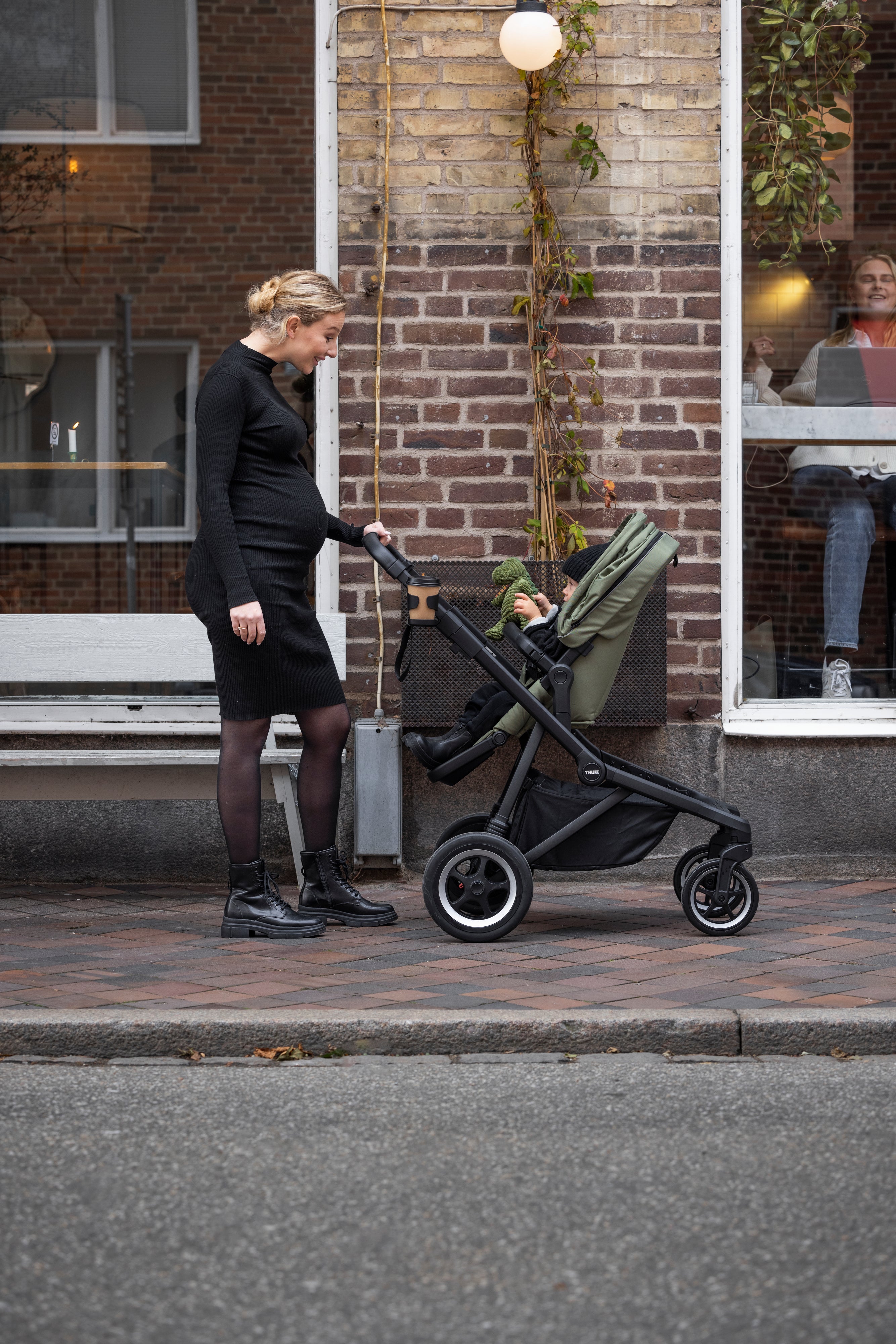 Thule Sleek Wózek spacerowy 3w1 zestaw z gondolą Grey Melange on Black