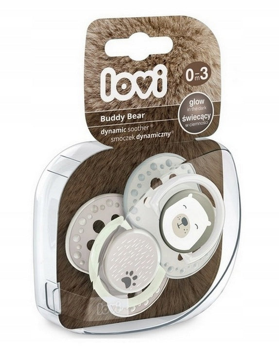 LOVI Smoczek uspakajający dynamiczny  0-3 m BUDDY BEAR